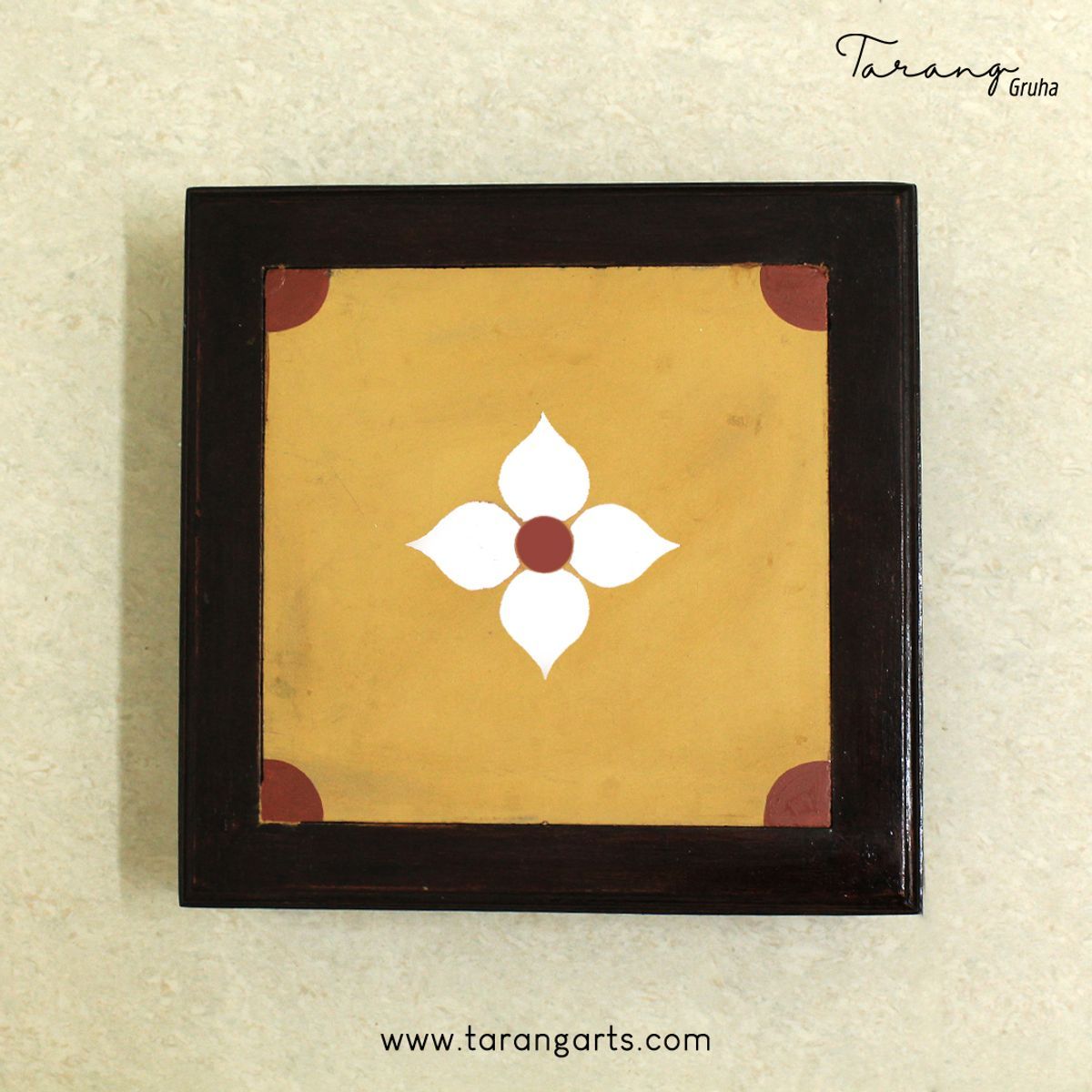 WOODEN STOOL WITH ATHANGUDI TILE