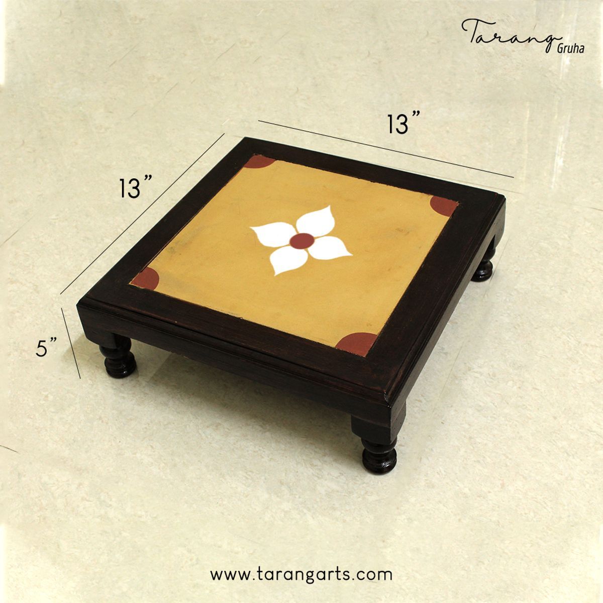WOODEN STOOL WITH ATHANGUDI TILE