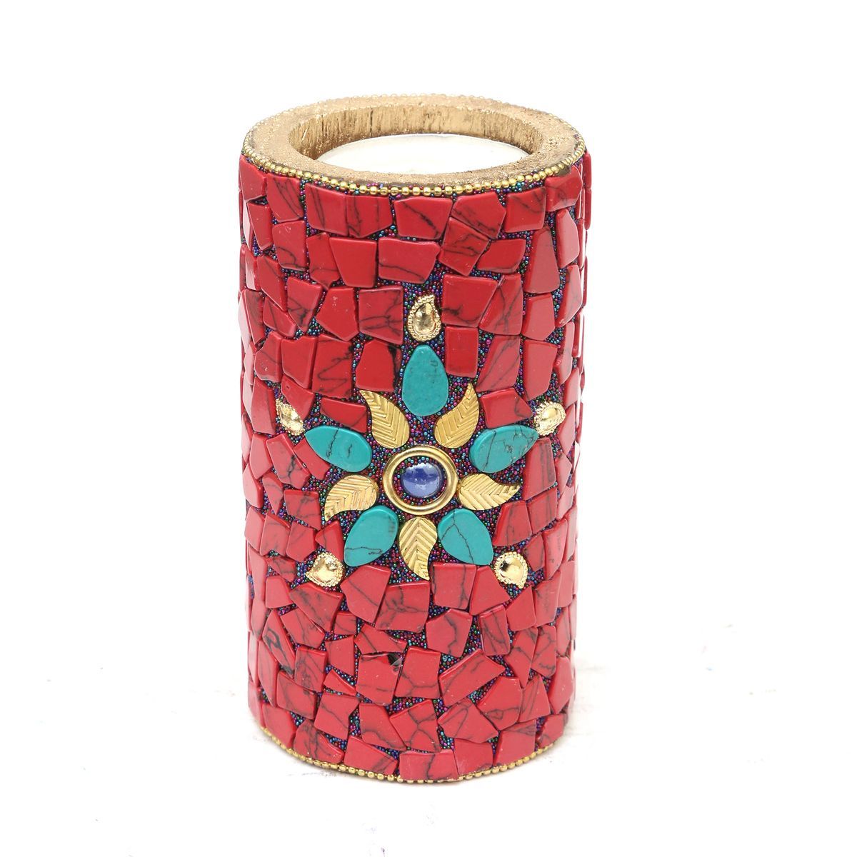 CANDLE SATND WITH STONE WORK