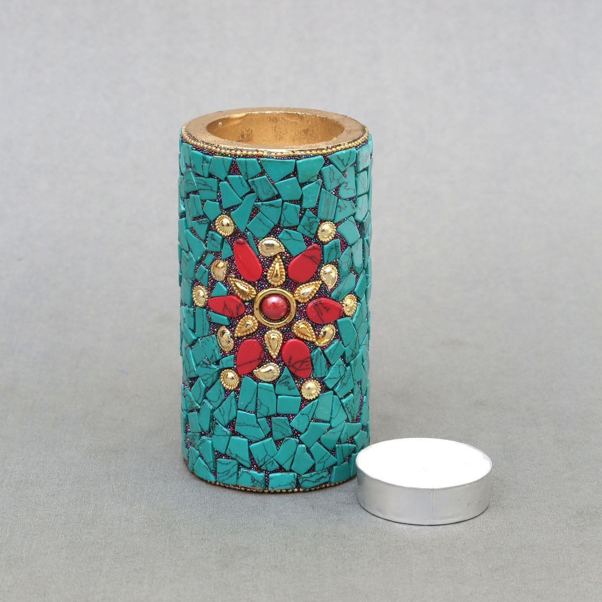 CANDLE STAND WITH STONE WORK