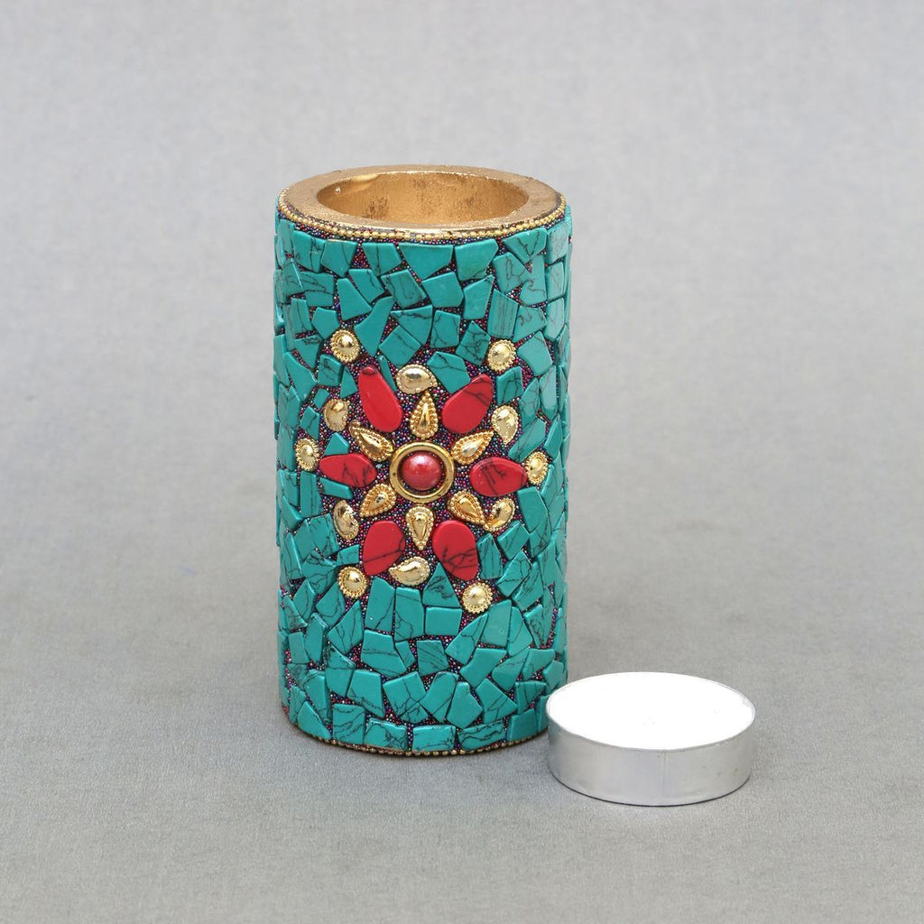 CANDLE STAND WITH STONE WORK