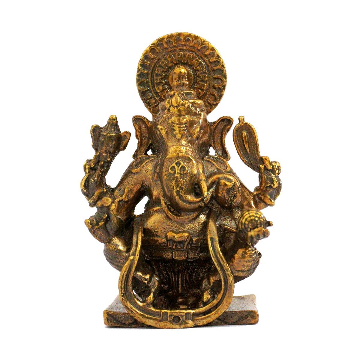 BRONZE GANESHA IDOL WITH ANTIQUE FINISH