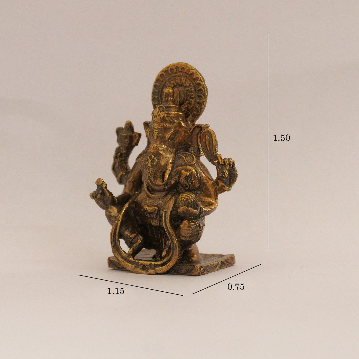 BRONZE GANESHA IDOL WITH ANTIQUE FINISH