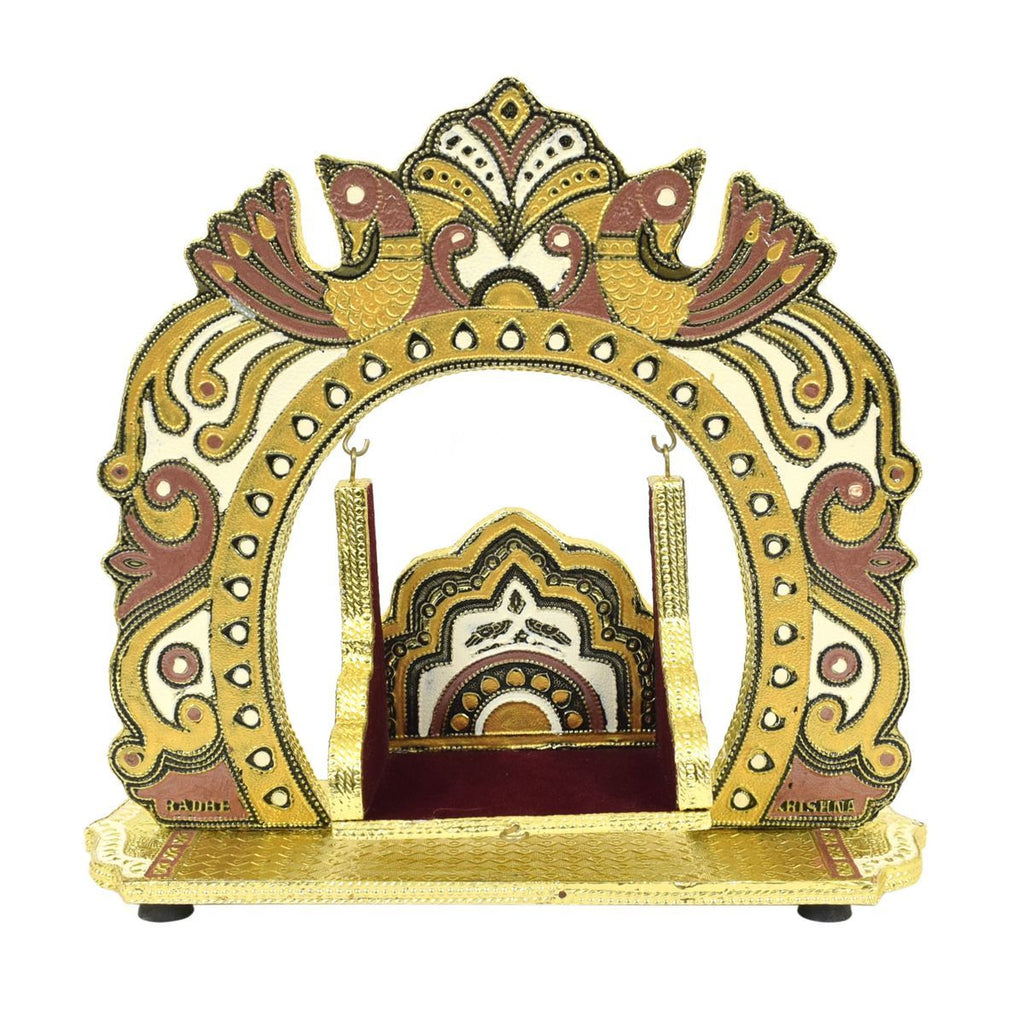 WOODEN HAND PAINTED JHULA WITH PEACOCK