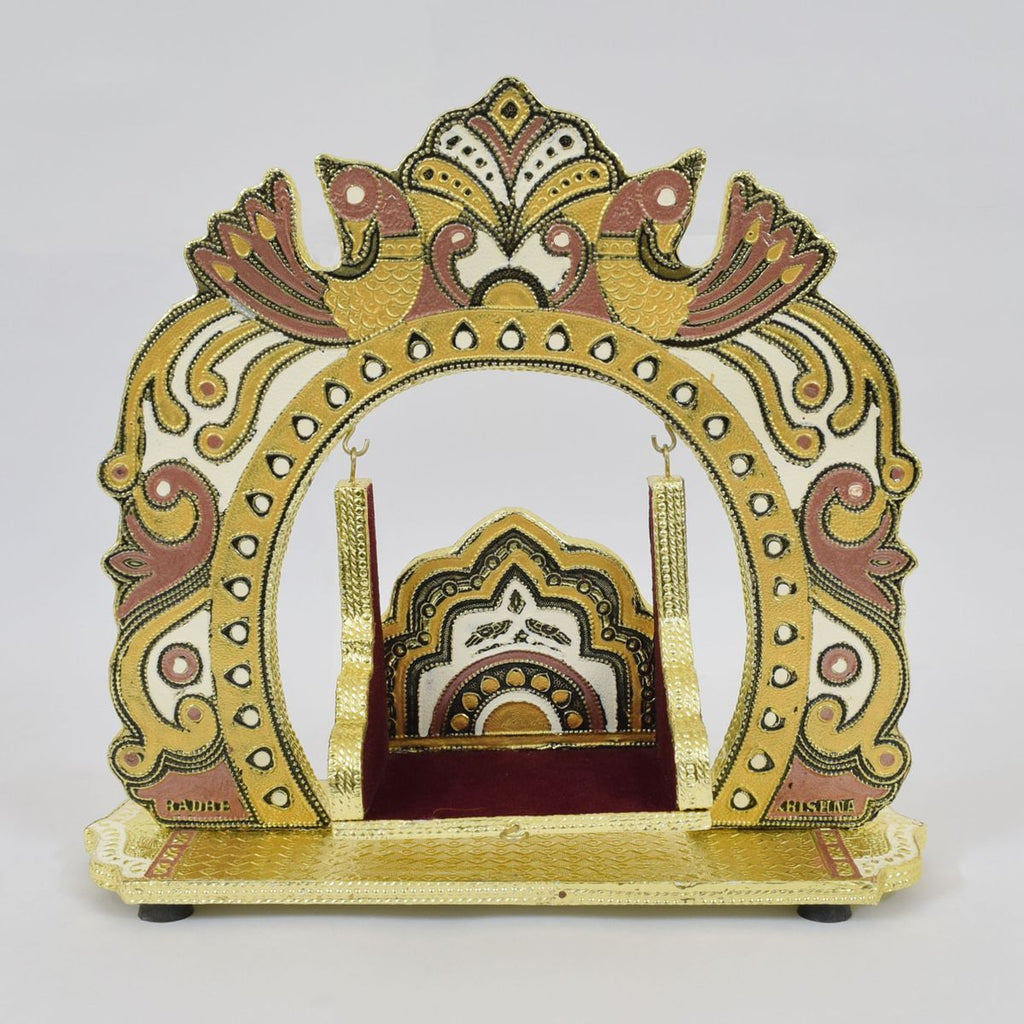 WOODEN HAND PAINTED JHULA WITH PEACOCK