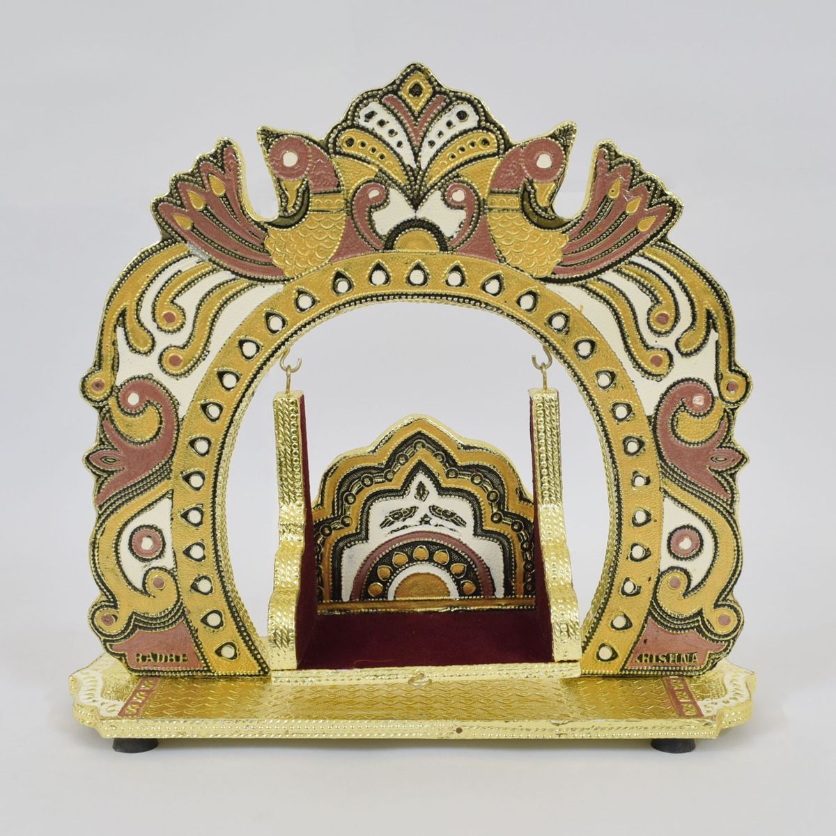 WOODEN HAND PAINTED JHULA WITH PEACOCK