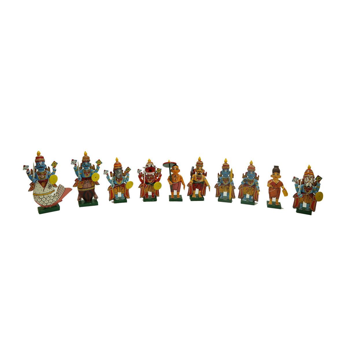 ETIKOPPAKA TRADITIONAL HANDMADE DASHAVATHARAM SET