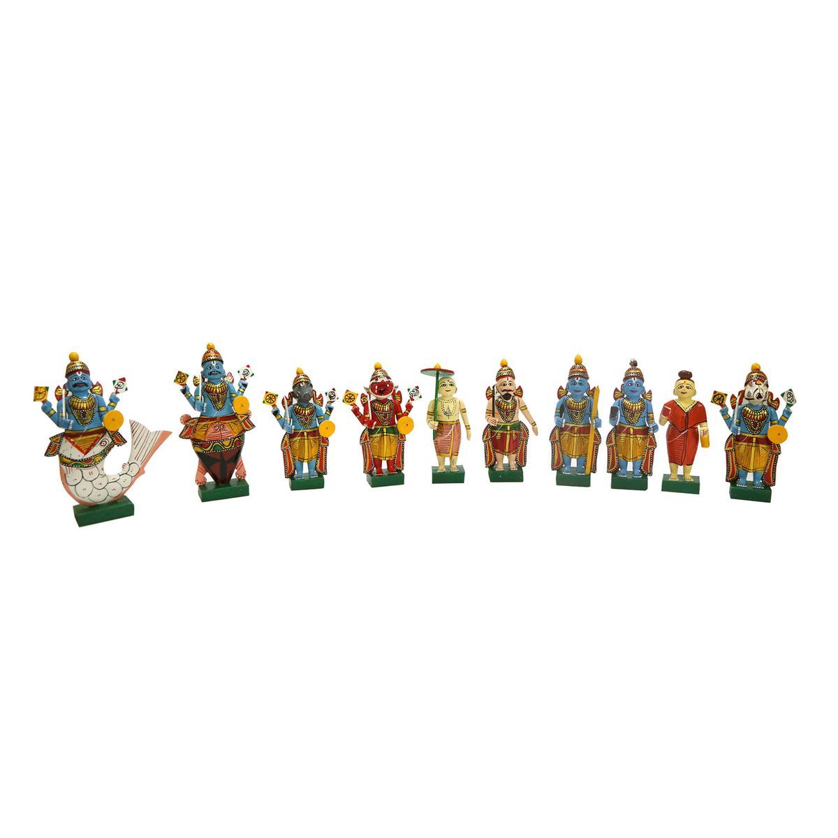 ETIKOPPAKA TRADITIONAL HANDMADE DASHAVATHARAM SET