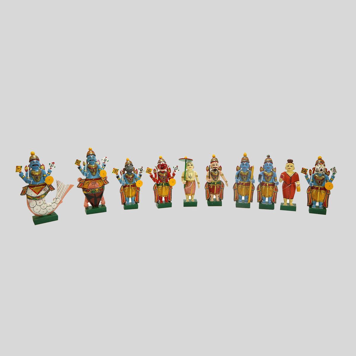 ETIKOPPAKA TRADITIONAL HANDMADE DASHAVATHARAM SET