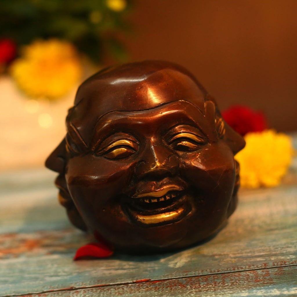 BRASS HAPPY MAN FACE