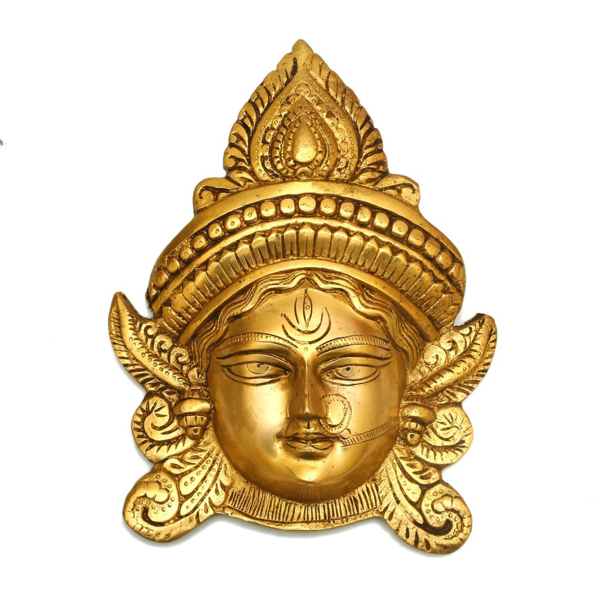 BRASS DURGA FACE WALL HANGING