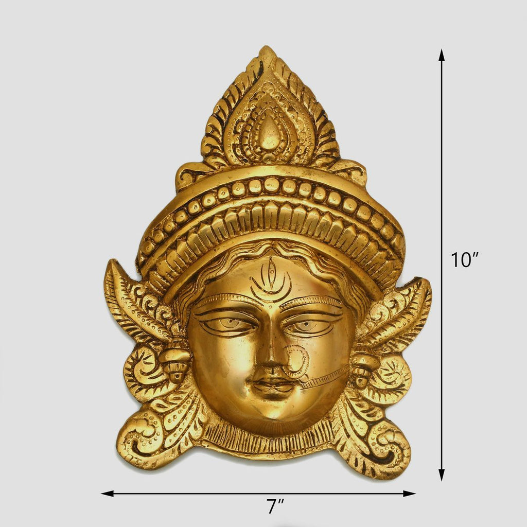 BRASS DURGA FACE WALL HANGING