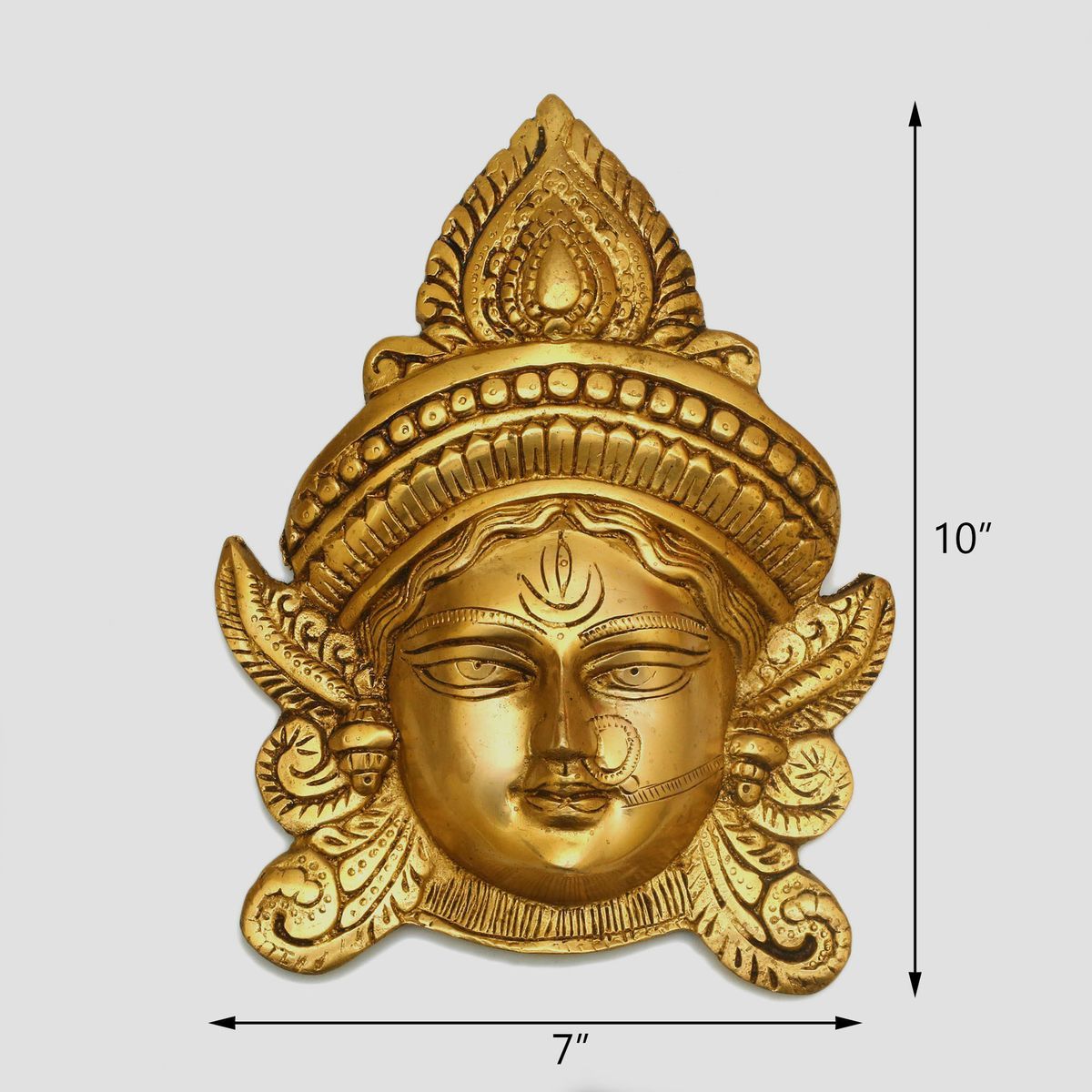 BRASS DURGA FACE WALL HANGING