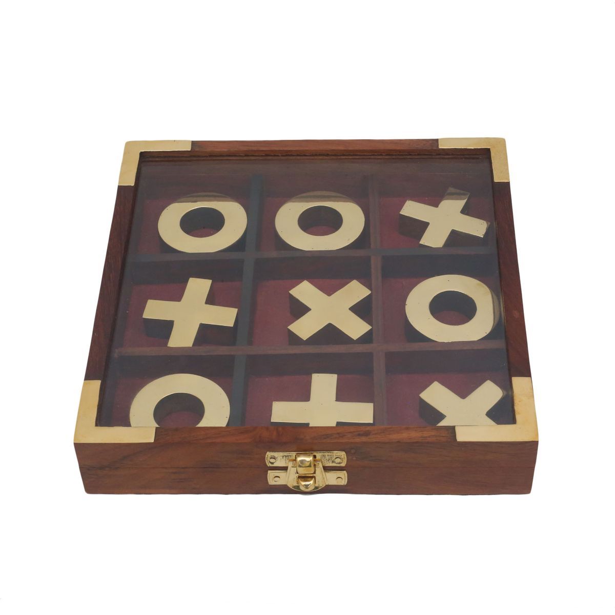 WOODEN TIK TAK TOE GAME BOX