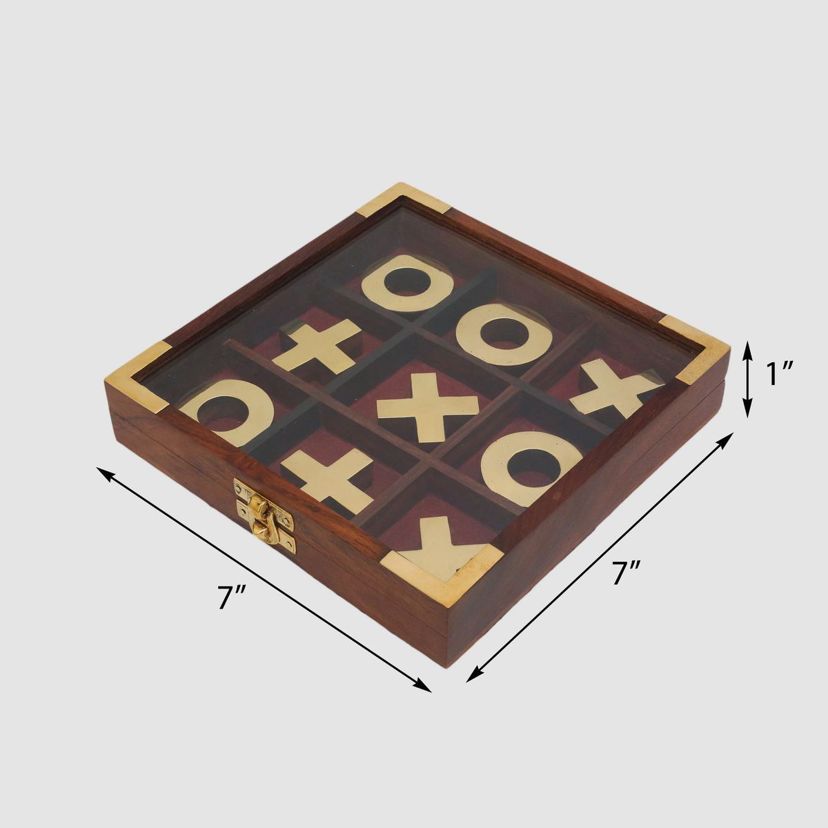 WOODEN TIK TAK TOE GAME BOX