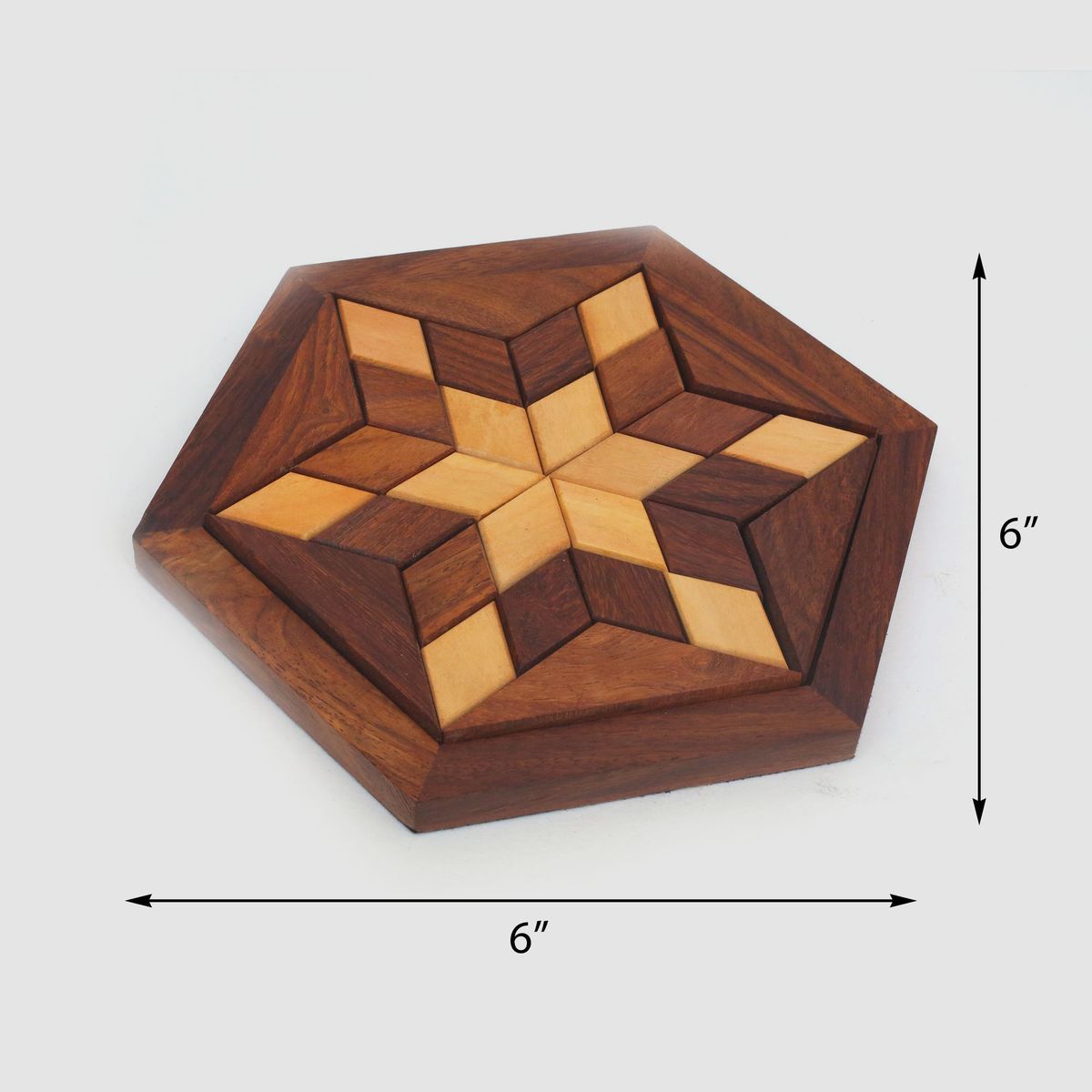WOODEN STAR JIGSAW PUZZLE GAME BOARD