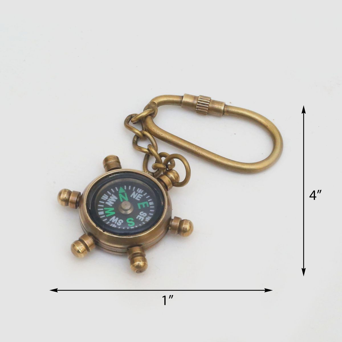 BRASS CAMPASS KEY CHAIN