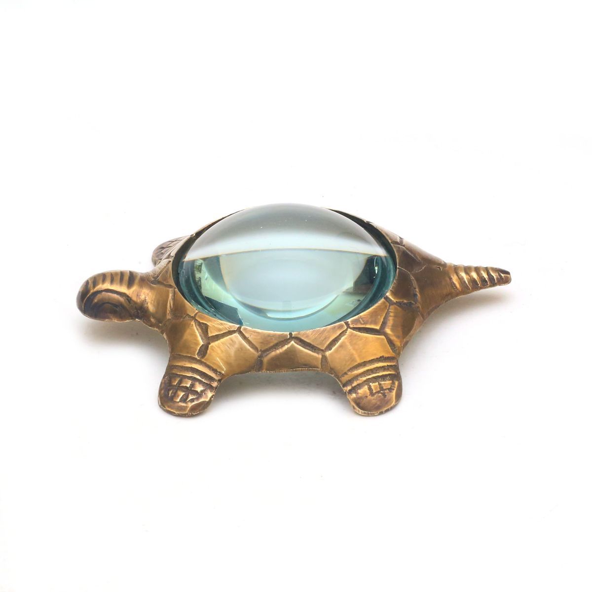 BRASS TORTOISE  READING MAGNIFIER