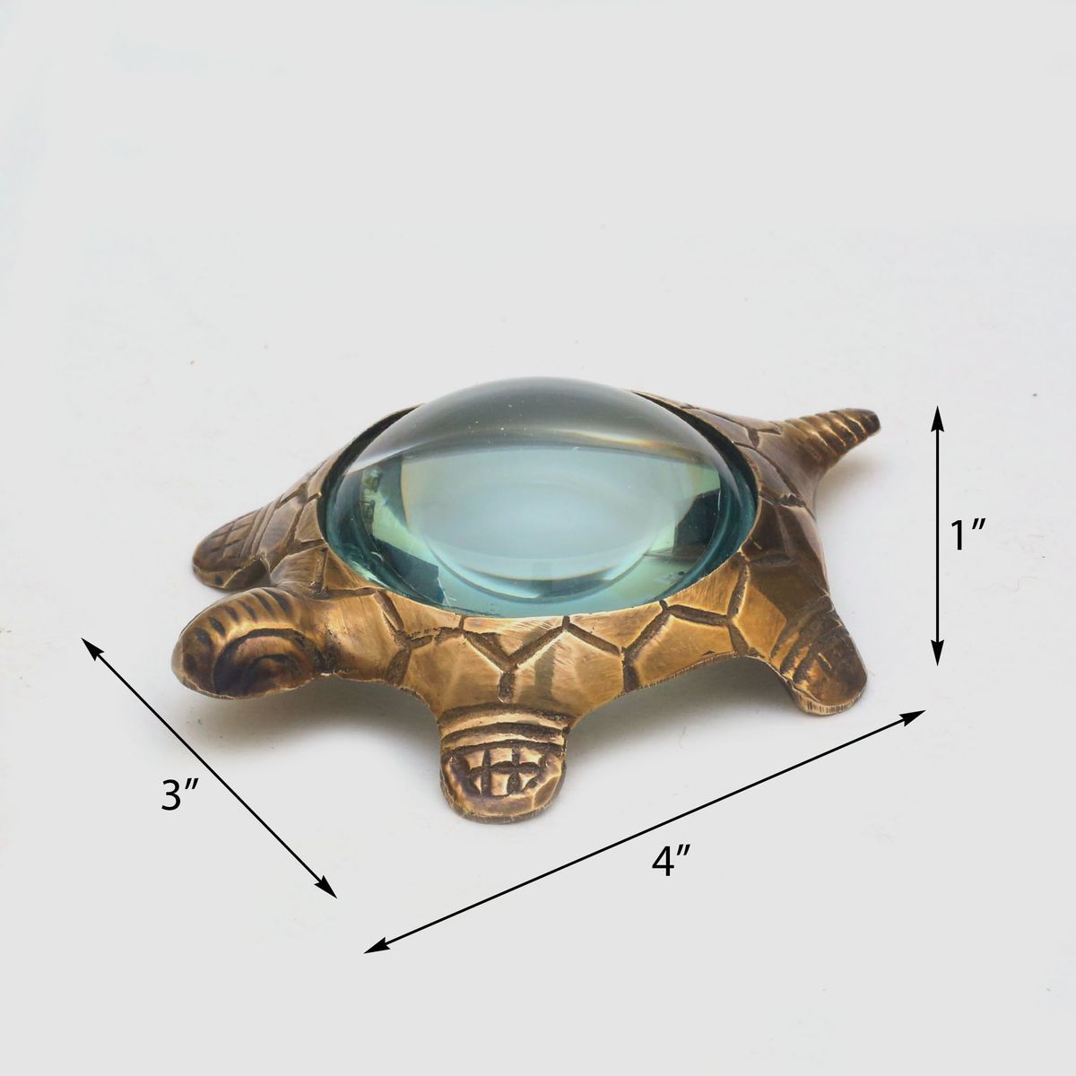 BRASS TORTOISE  READING MAGNIFIER