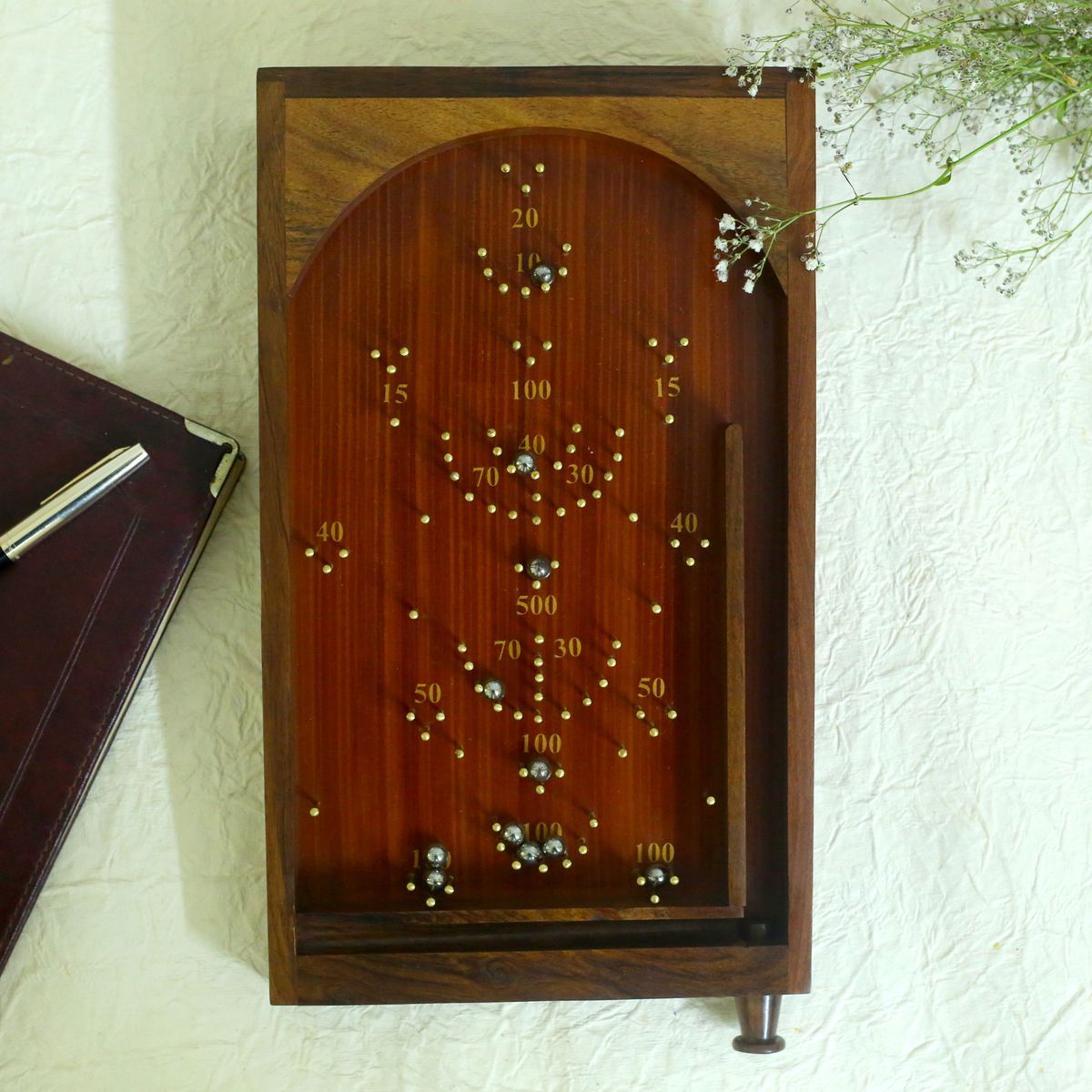 WOODEN  PIN BALL GAME