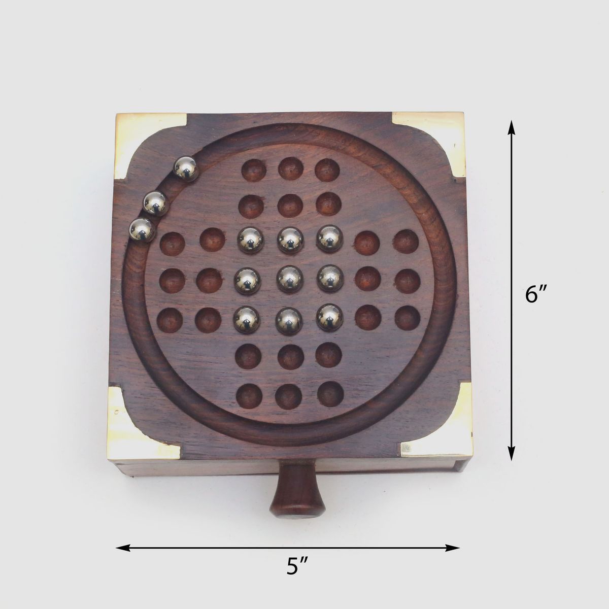 WOODEN SOLTAIRE GAME WITH RACK BOX