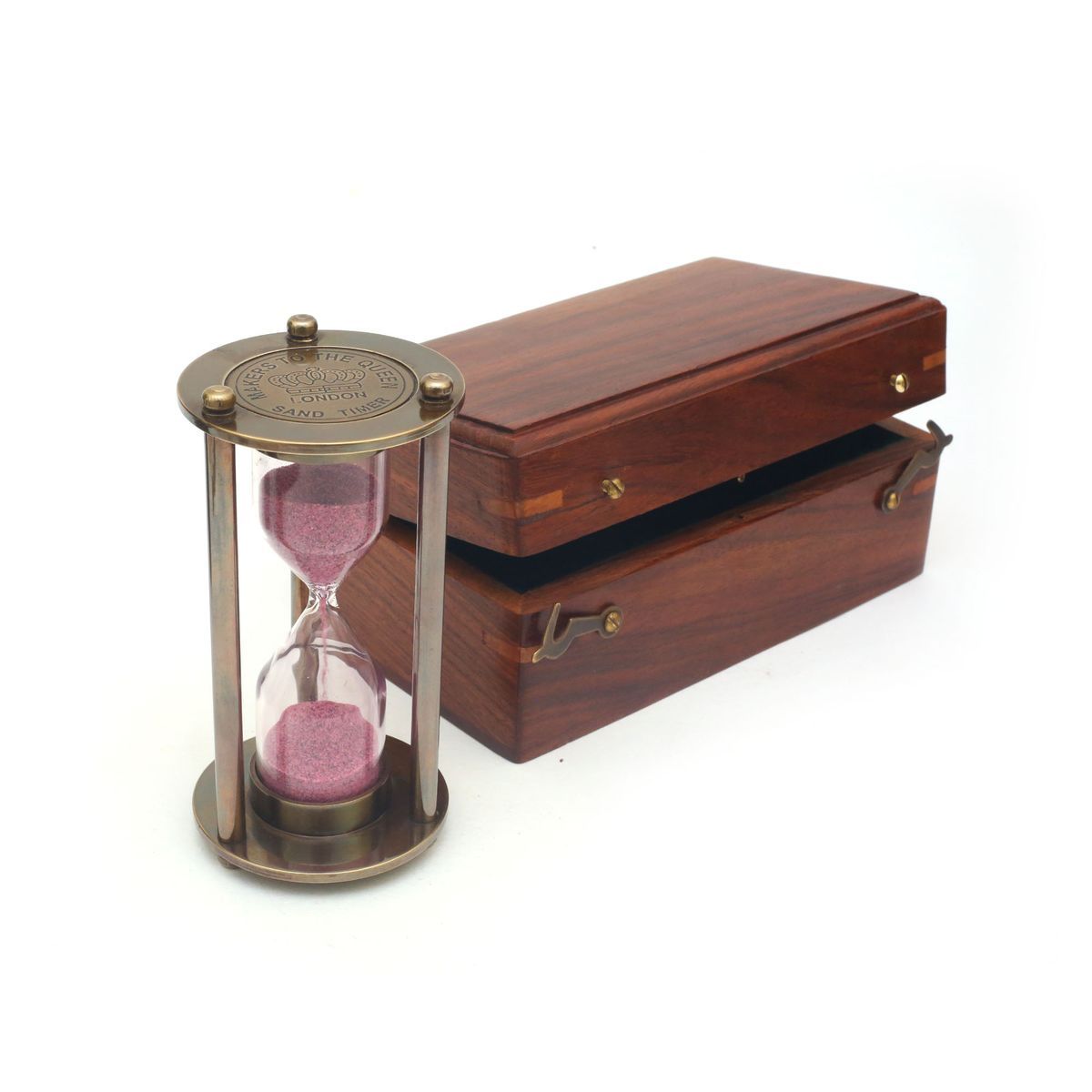 VINTAGE SAND TIMER WITH WOODEN BOX