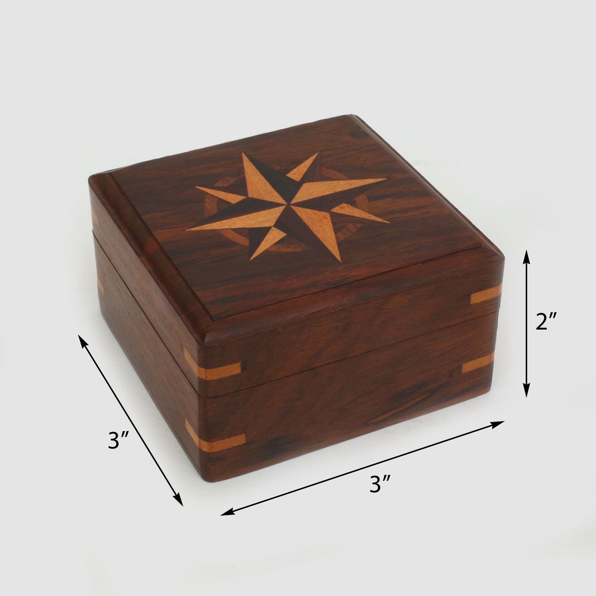 VINTAGE PAPER WEIGHT WITH COMPASS WITH WOODEN BOX