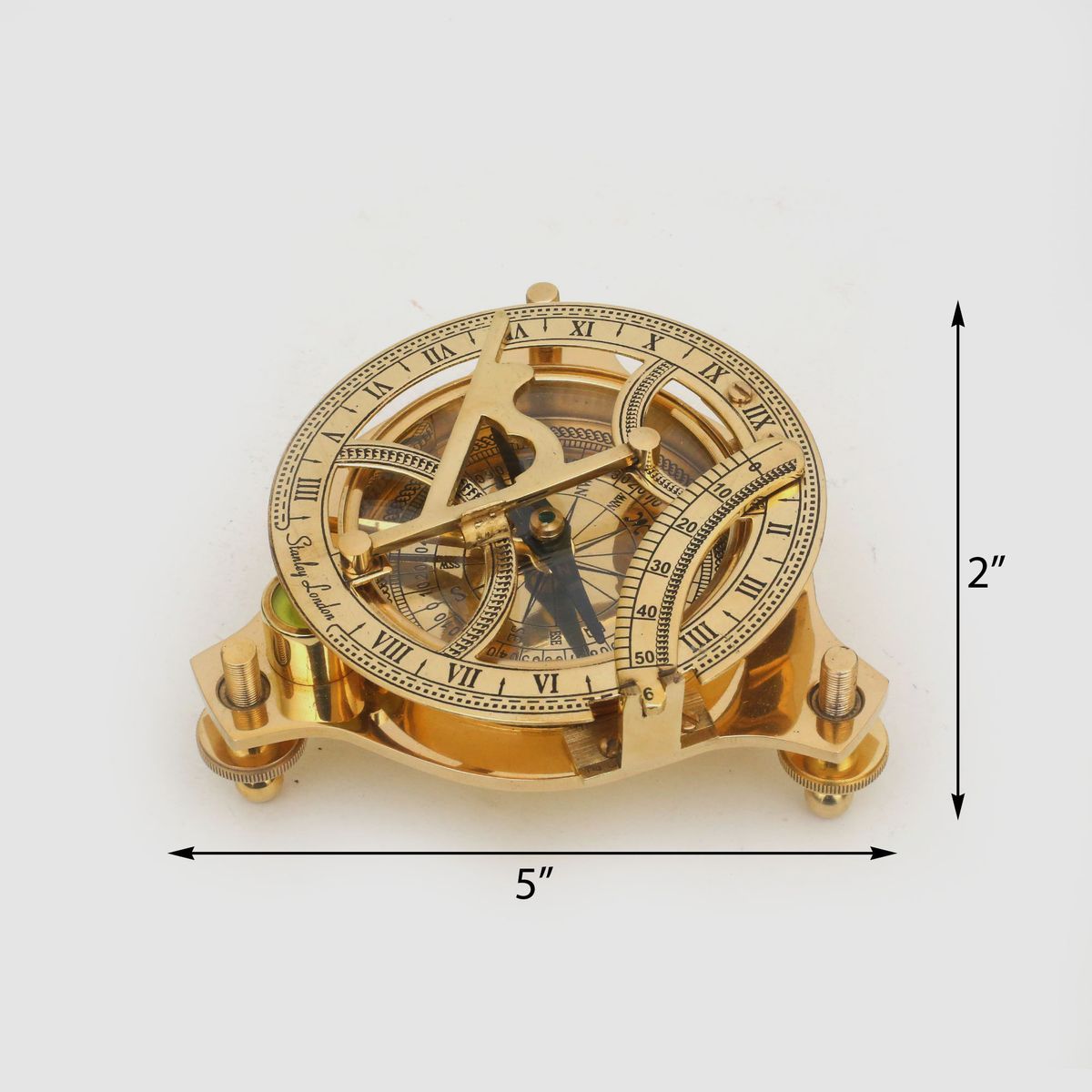 VINTAGE BRASS SUNDIAL COMPASS