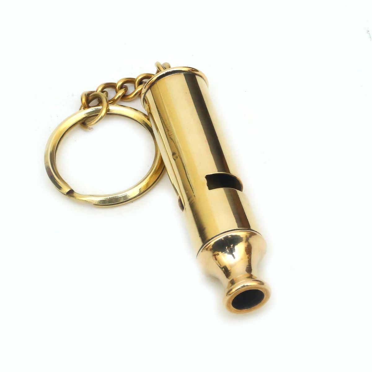 BRASS WHISTLE KEY CHAIN