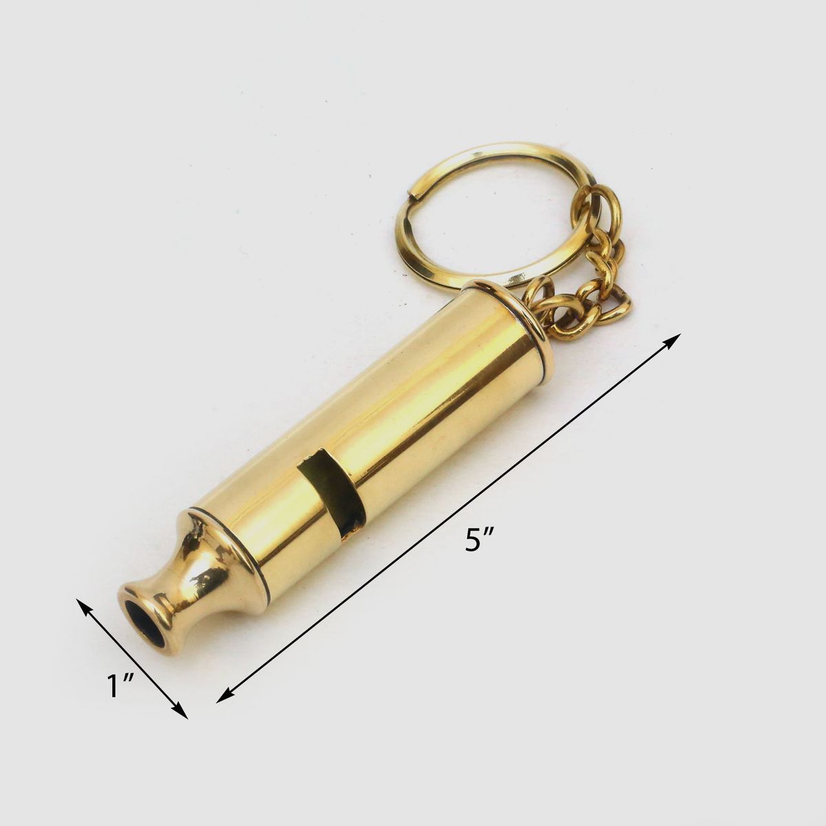 BRASS WHISTLE KEY CHAIN
