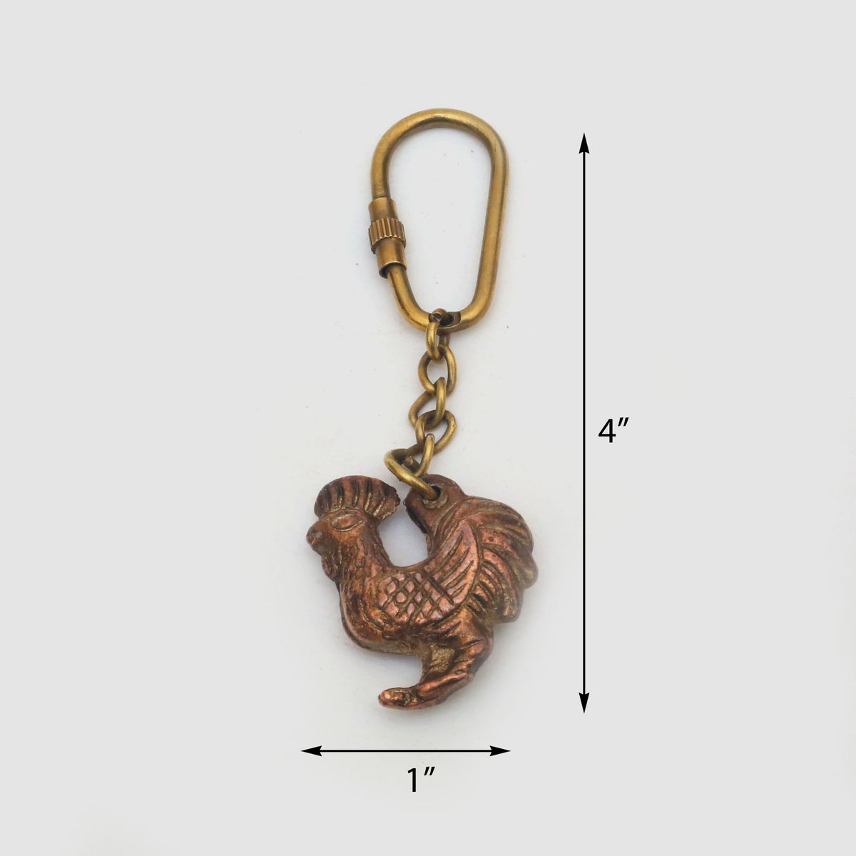 VINTAGE BRASS COCK KEY CHAIN