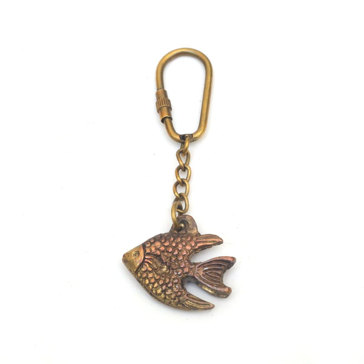 VINTAGE BRASS FISH KEY CHAIN