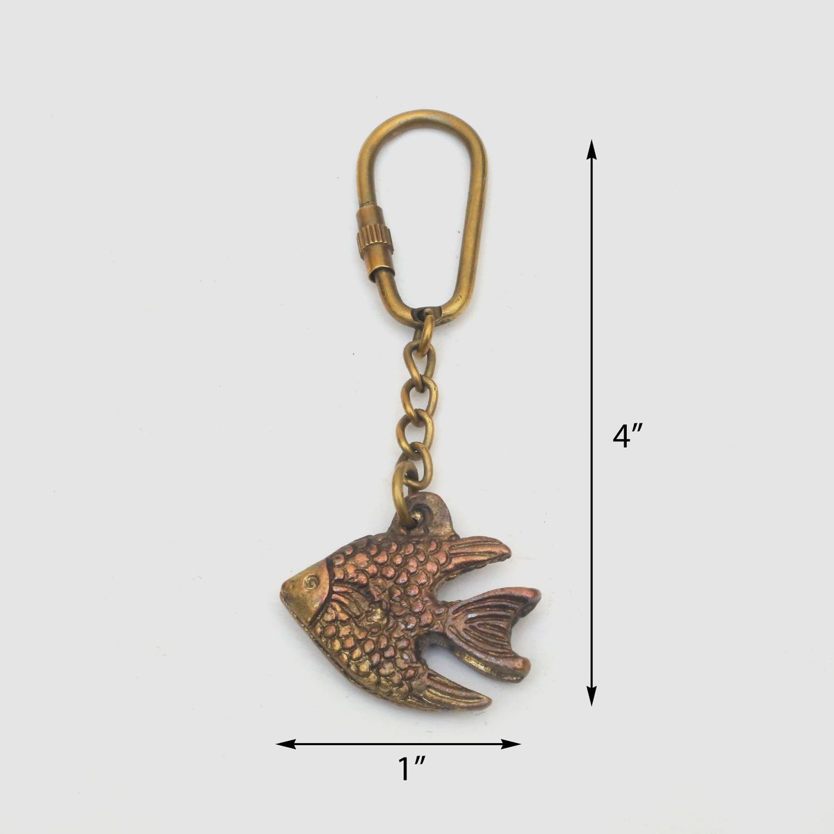 VINTAGE BRASS FISH KEY CHAIN