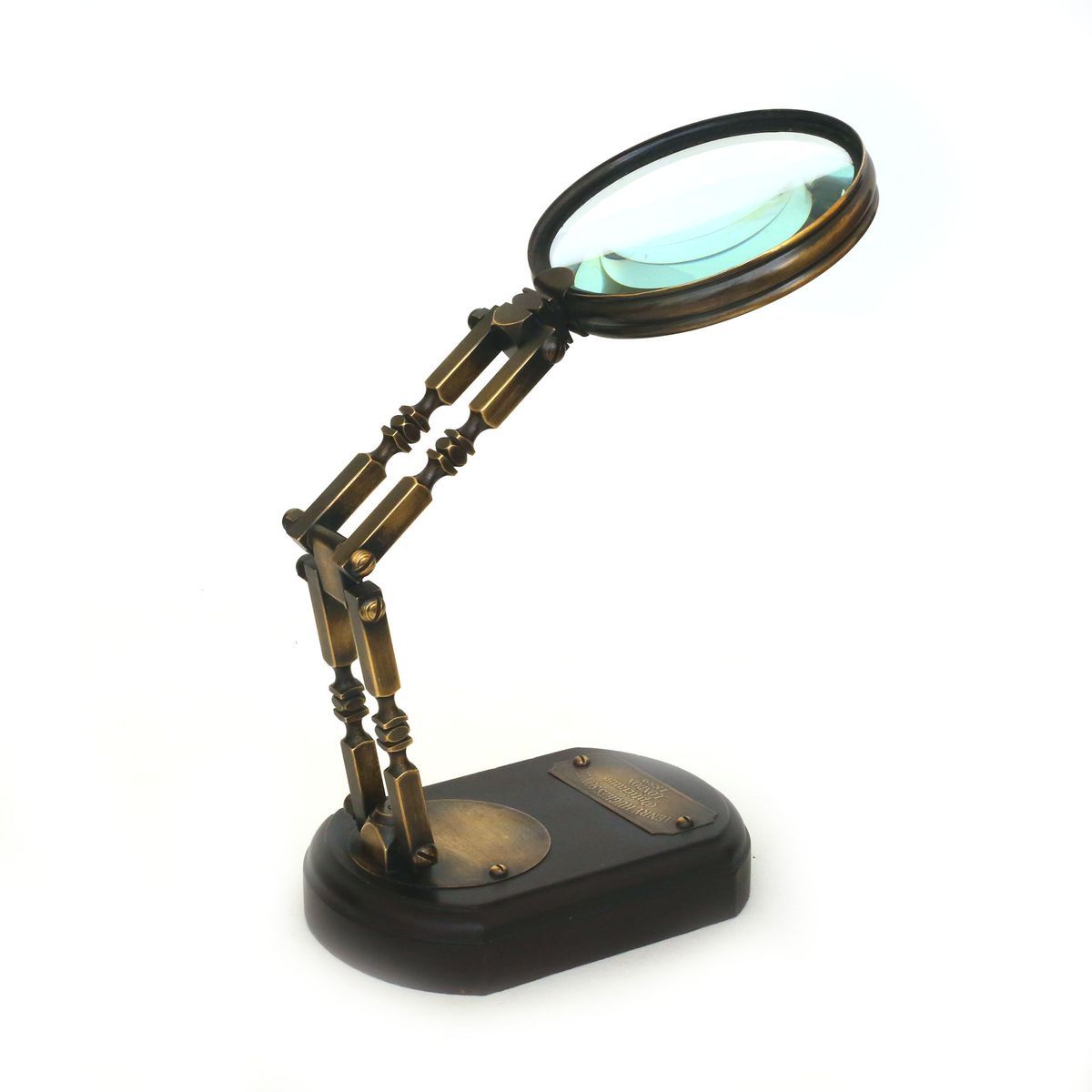 VINTAGE BRASS MAGNIFIER WITH STAND