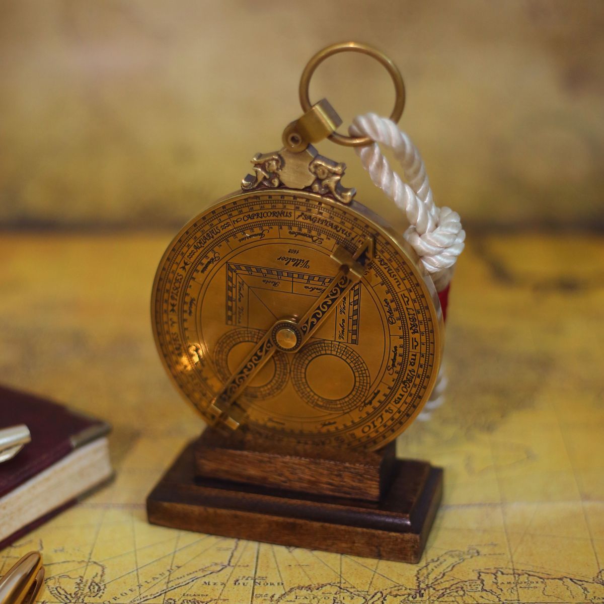 VINTAGE BRASS ASTROLAB COMPASS