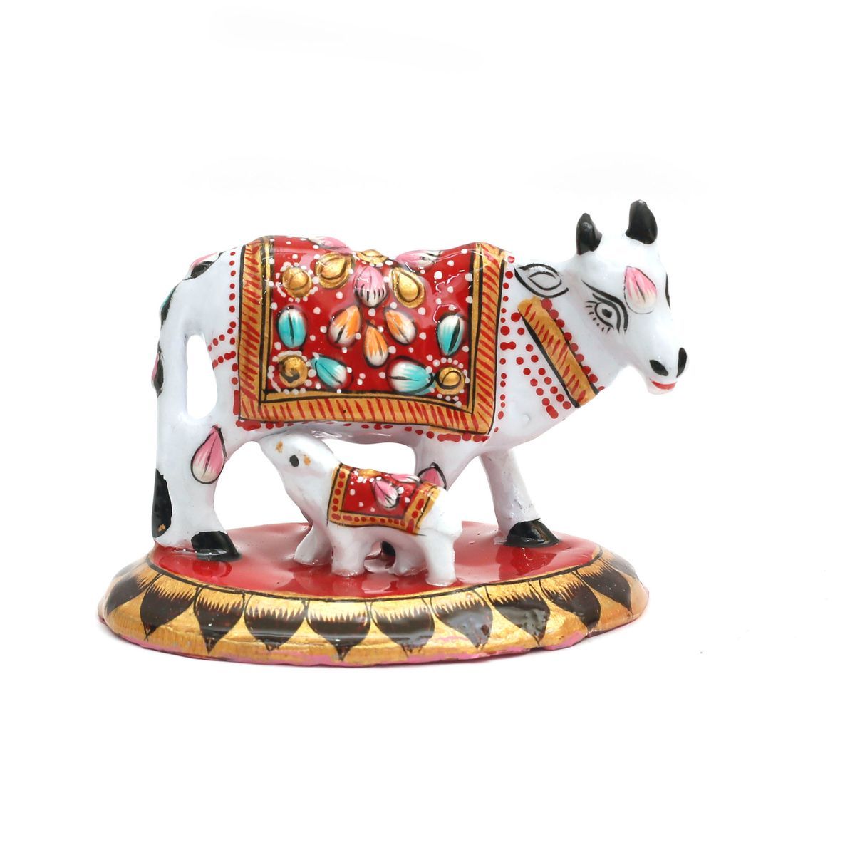 COW AND CALF WITH MEENAKARI WORK FOR HOME DECOR