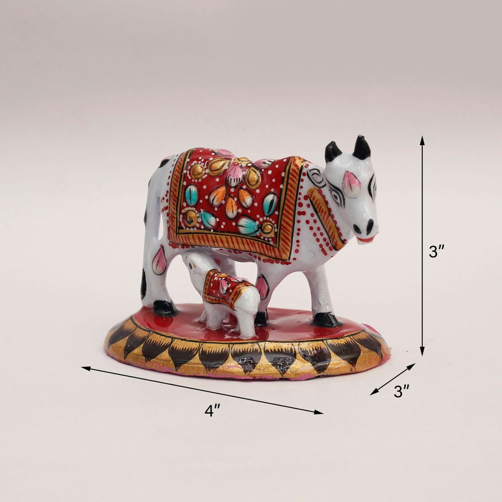 COW AND CALF WITH MEENAKARI WORK FOR HOME DECOR