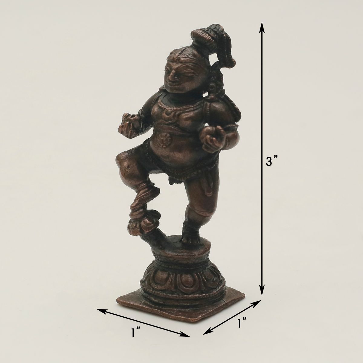 COPPER DANCING KRISHNA IDOL