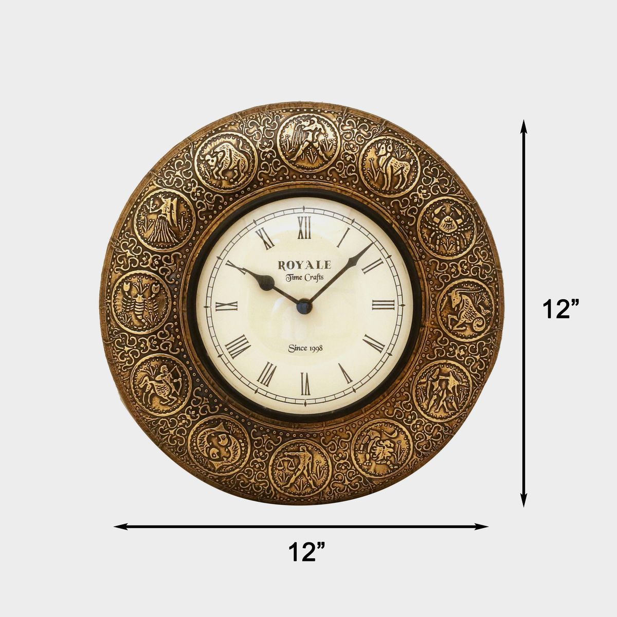 WALL HANGING CLOCK WITH BRASS WORK