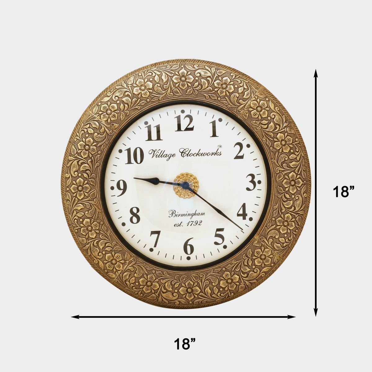WALL HANGING CLOCK WITH BRASS WORK