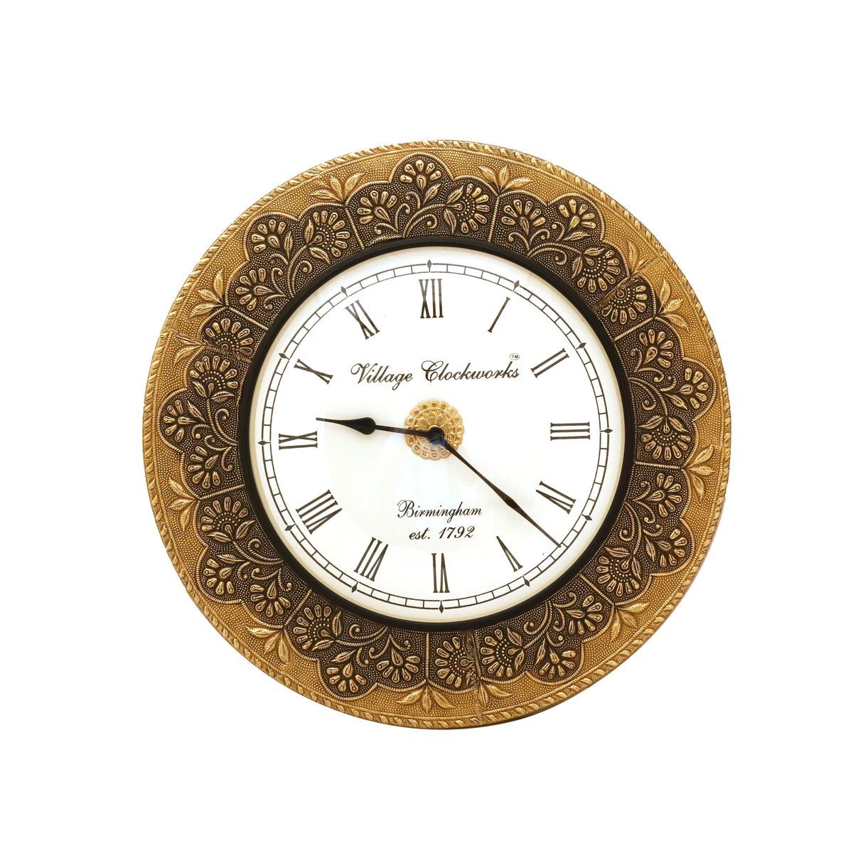 WALL HANGING CLOCK WITH BRASS WORK