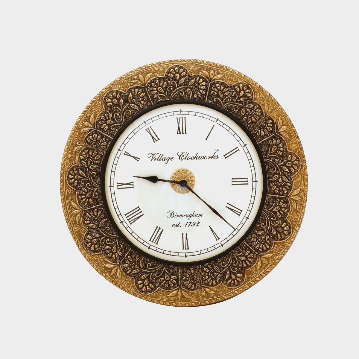 WALL HANGING CLOCK WITH BRASS WORK