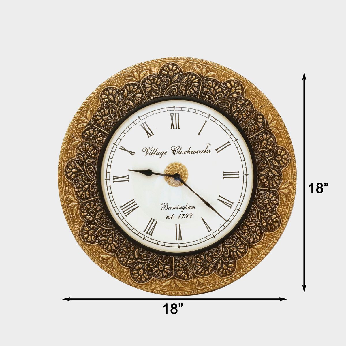 WALL HANGING CLOCK WITH BRASS WORK
