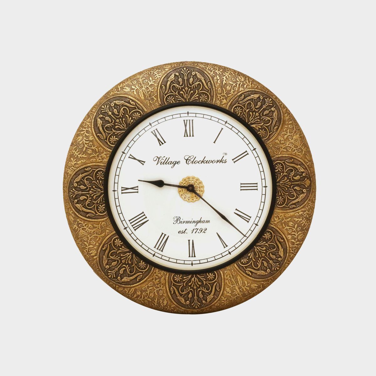 WALL HANGING CLOCK WITH BRASS WORK