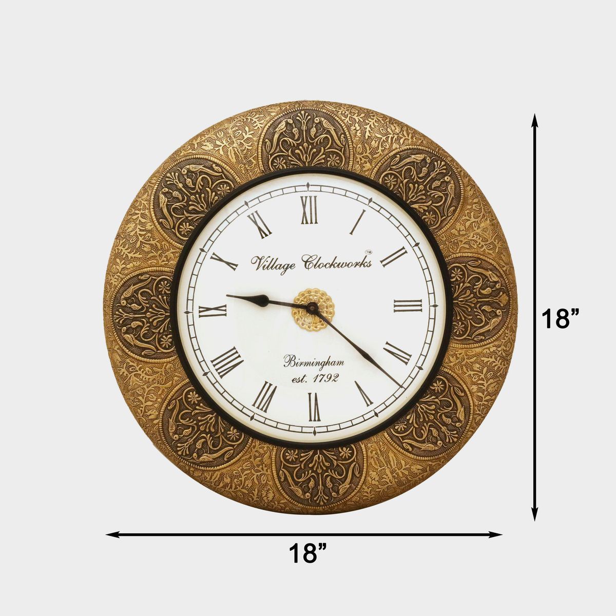 WALL HANGING CLOCK WITH BRASS WORK