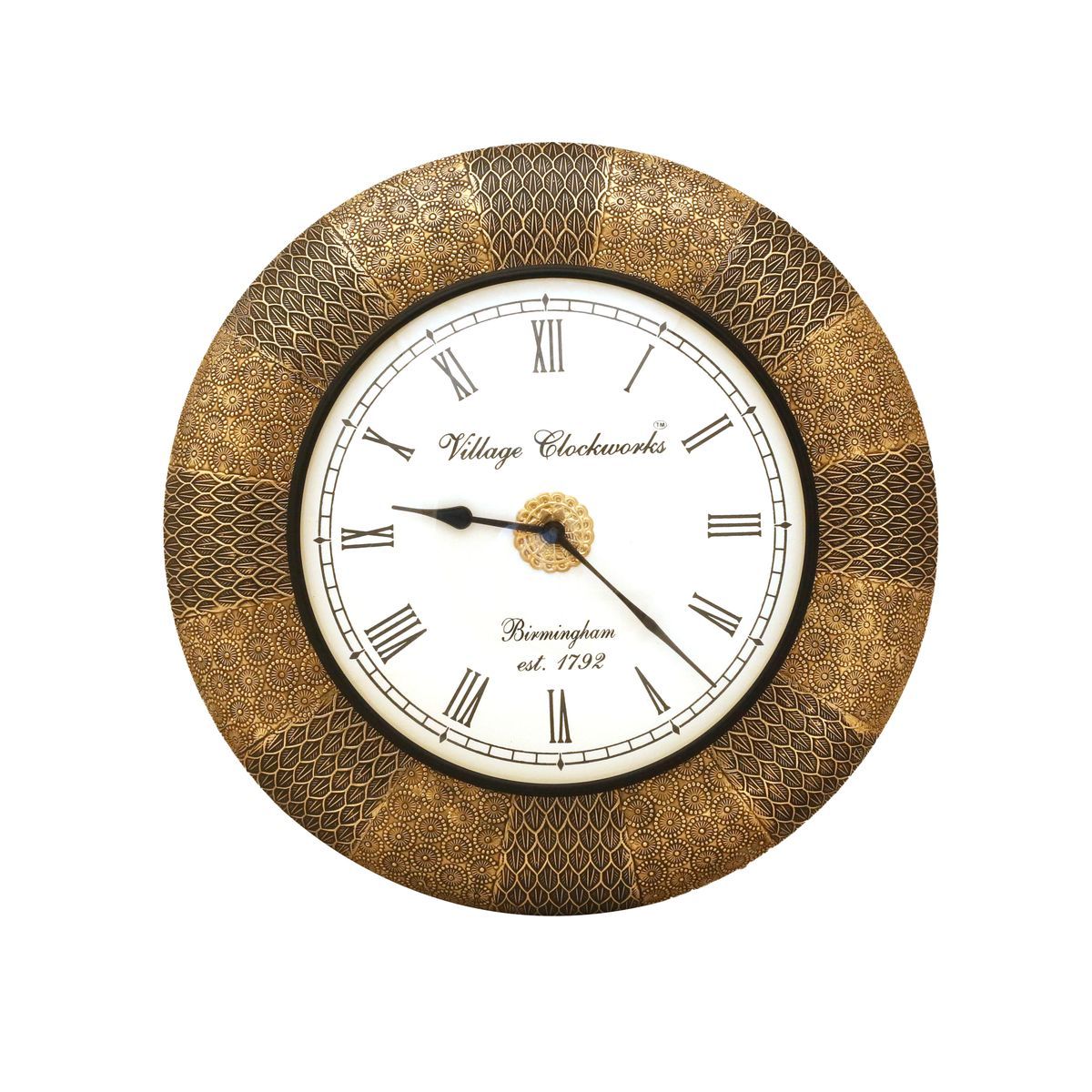 WALL HANGING CLOCK WITH BRASS WORK