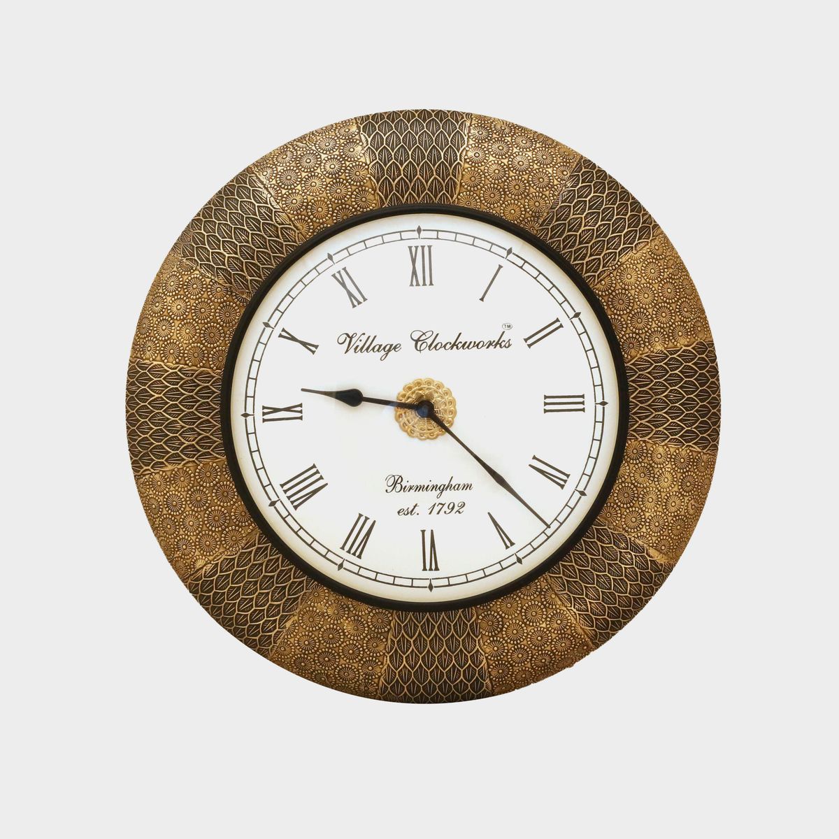 WALL HANGING CLOCK WITH BRASS WORK