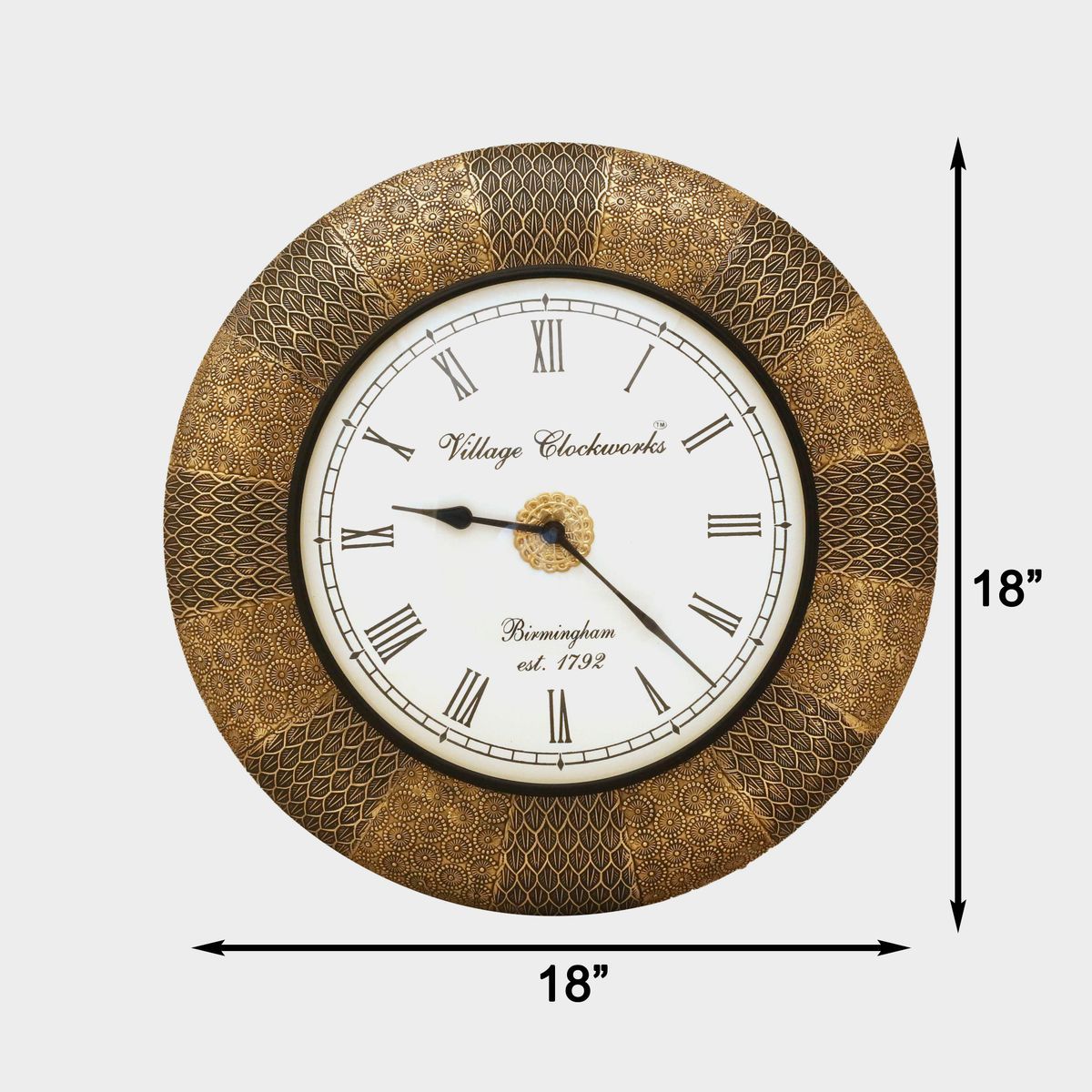 WALL HANGING CLOCK WITH BRASS WORK