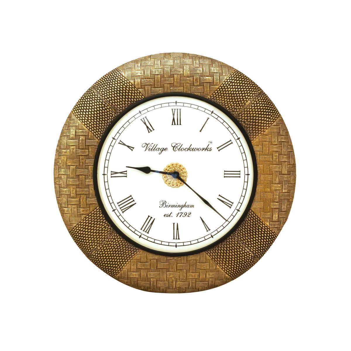 WALL HANGING CLOCK WITH BRASS WORK