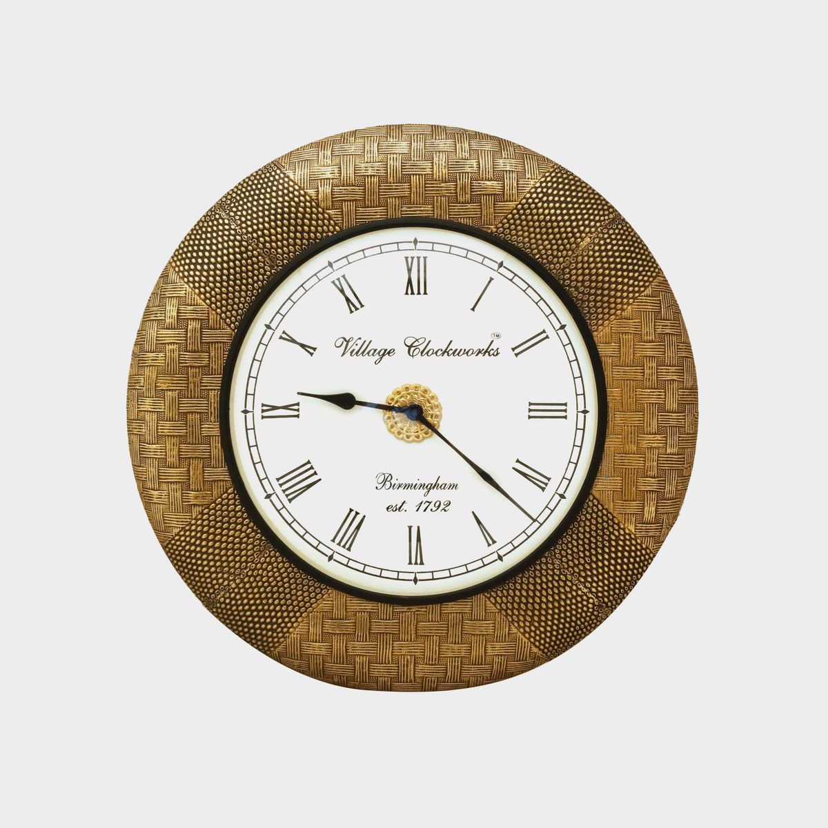 WALL HANGING CLOCK WITH BRASS WORK